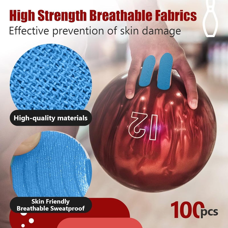 FixlyFido 100 PCS Bowling Thumb Tape - Bowling Finger Tape - Thumb Tape Protector for Bowling(Multiple Colors, 1 x 2.8 Inches, Breathable) - Image 3